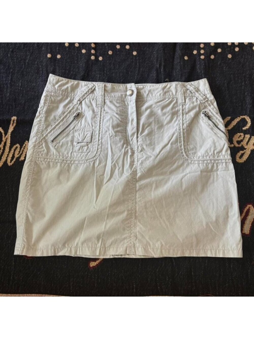 Cargo Mini Skirt 100% Cotton w/ Zipper Pockets
